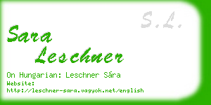 sara leschner business card